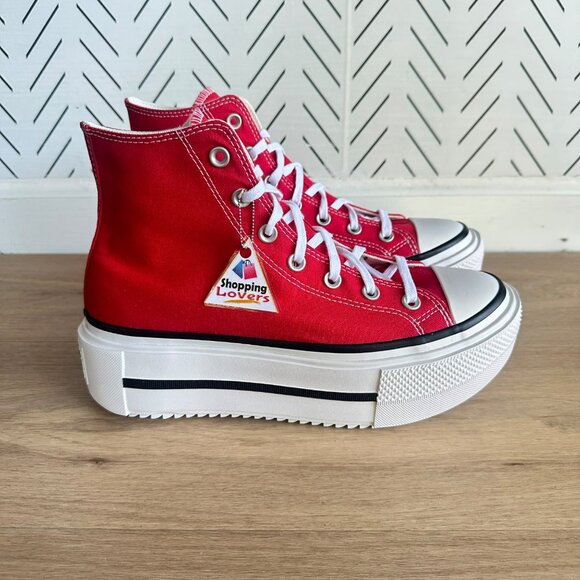 ⭐Converse Chuck Taylor Lift Double Stack Platform Size 7 Men's Shoes Red A15542C - Picture 1 of 11